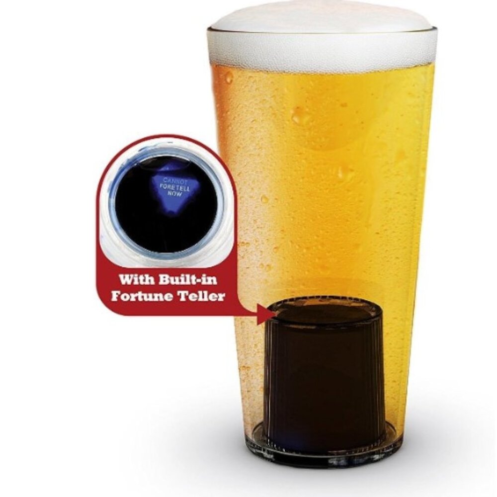 Mystic Pint Glass 27oz Beer Tumbler With Built-in Fortune Teller New